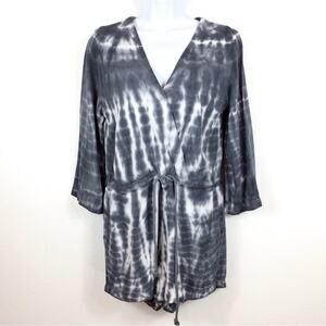Cloth & Stone Grey Tie Dye V-Neck Shorts Romper size S